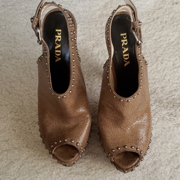 Prada Shoes - Prada Embellished Platform Pumps